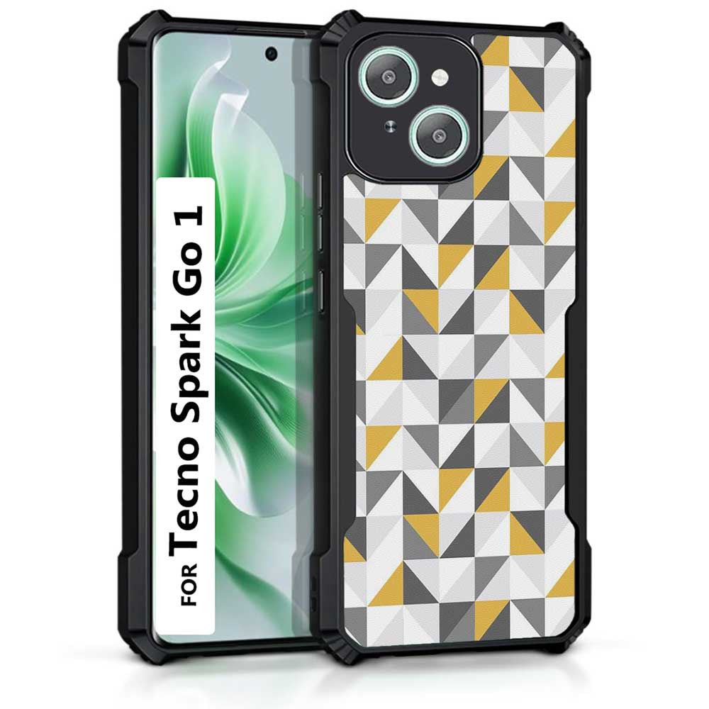 Coberta Back Cover For Tecno Spark Go 1 Back Cover Case - 3D yellow grey blue pattern PT99 D11809