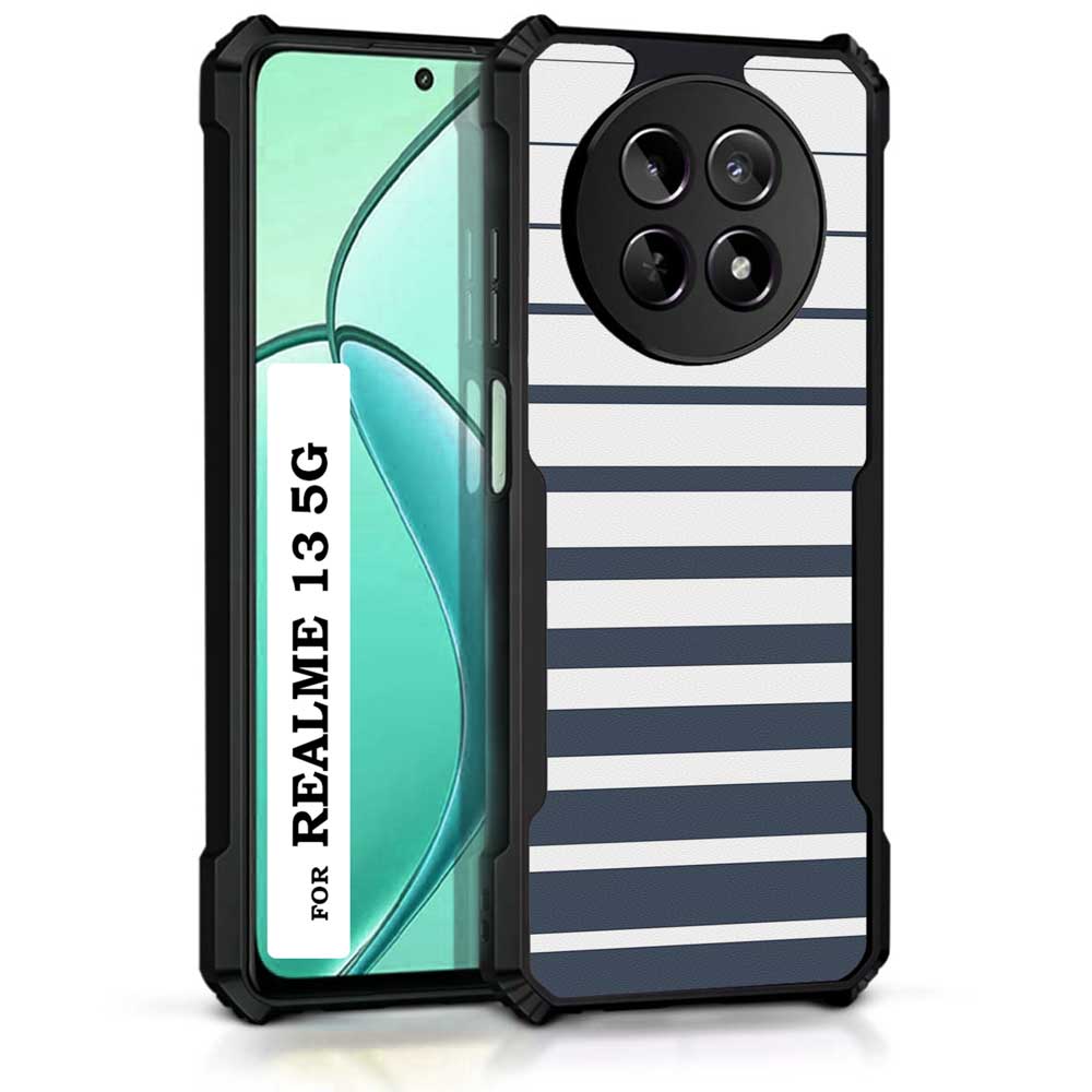 Coberta Back Cover For Realme 13 5G Back Cover Case - Dark grey and white modern stripes PT99 D11832