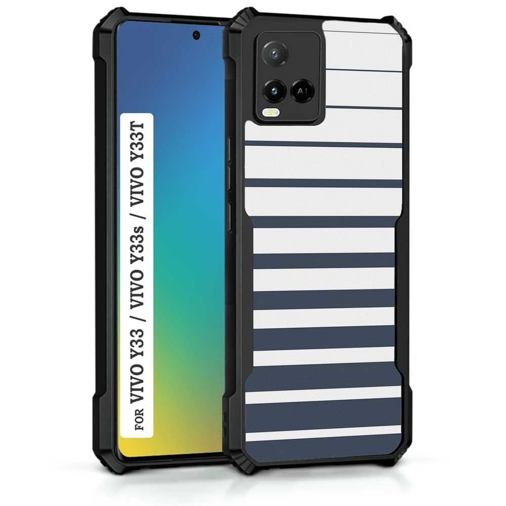 Coberta Back Cover For Vivo Y33T Back Cover Case - Dark grey and white modern stripes PT99 D11832