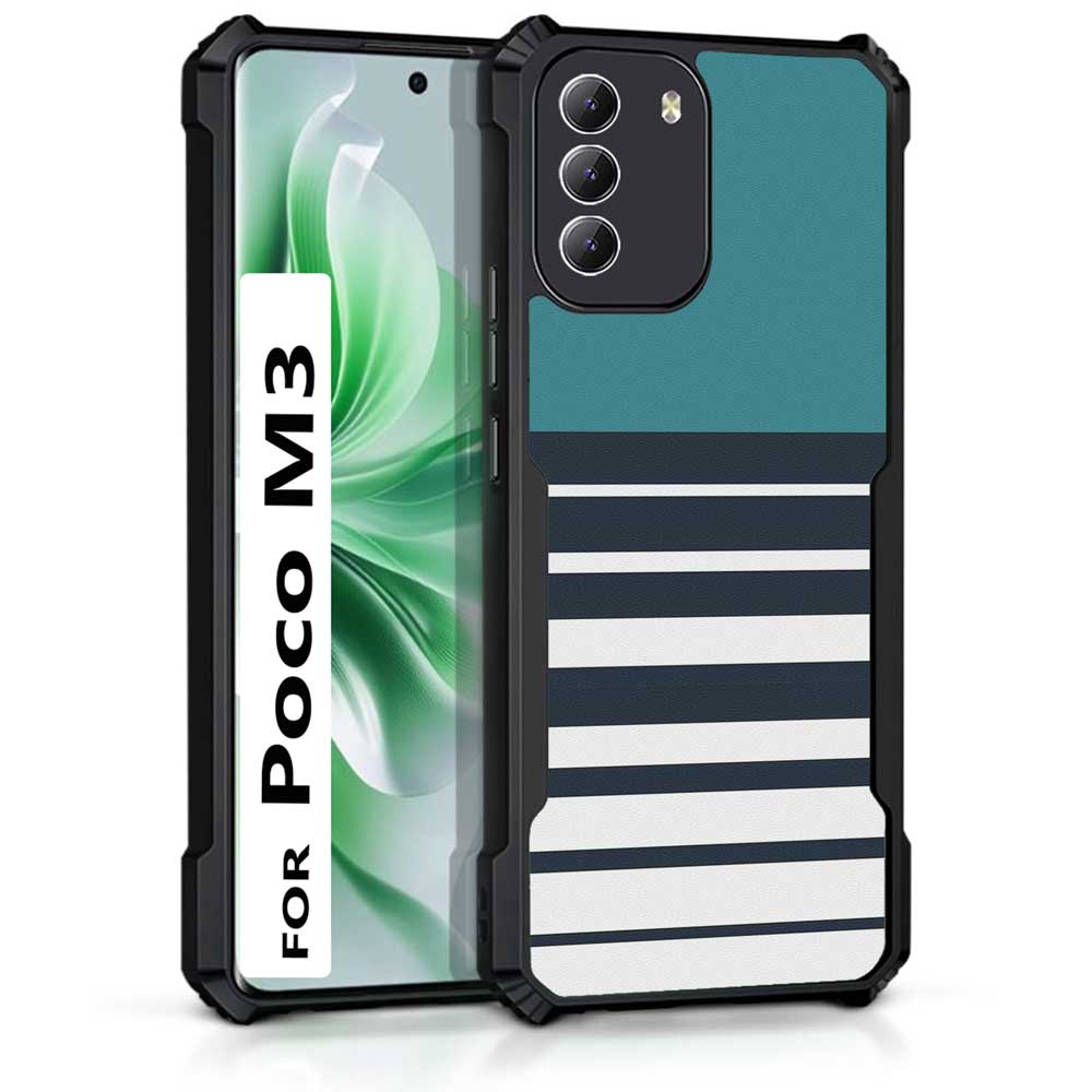 Coberta Back Cover For Poco M3 Back Cover Case - Cyan stripes PT99 D11847