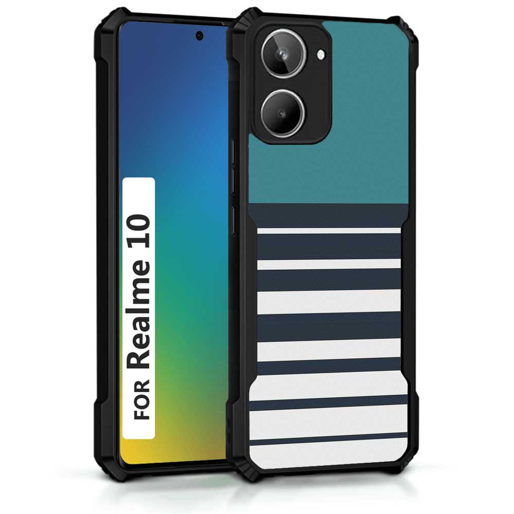 Coberta Back Cover For Realme 10 Back Cover Case - Cyan stripes PT99 D11847
