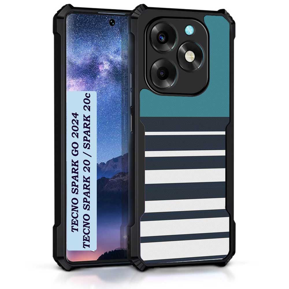 Coberta Back Cover For Tecno Spark 20 Back Cover Case - Cyan stripes PT99 D11847