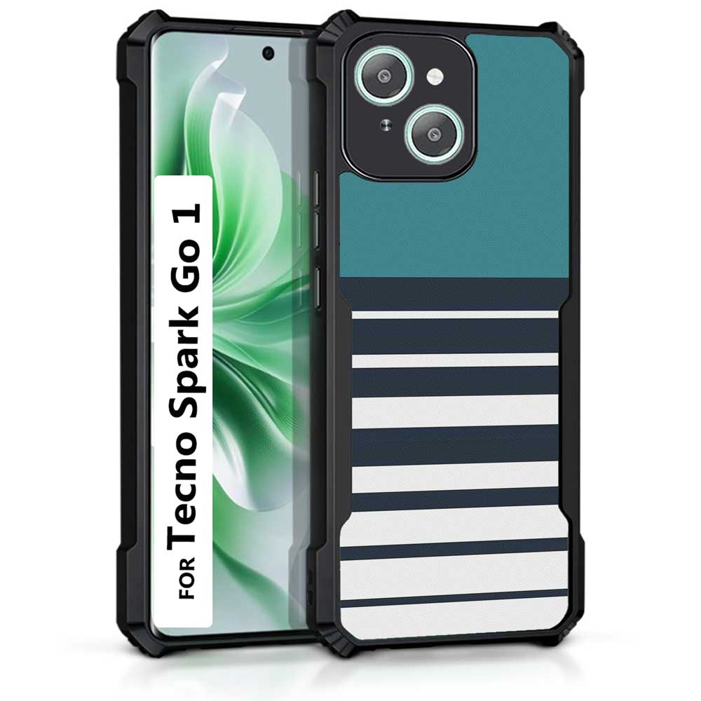 Coberta Back Cover For Tecno Spark Go 1 Back Cover Case - Cyan stripes PT99 D11847