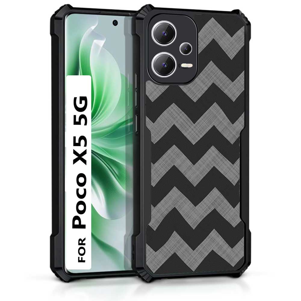 Coberta Back Cover For Poco X5 5G Back Cover Case - Grey black zig zag pattern PT99 D11862