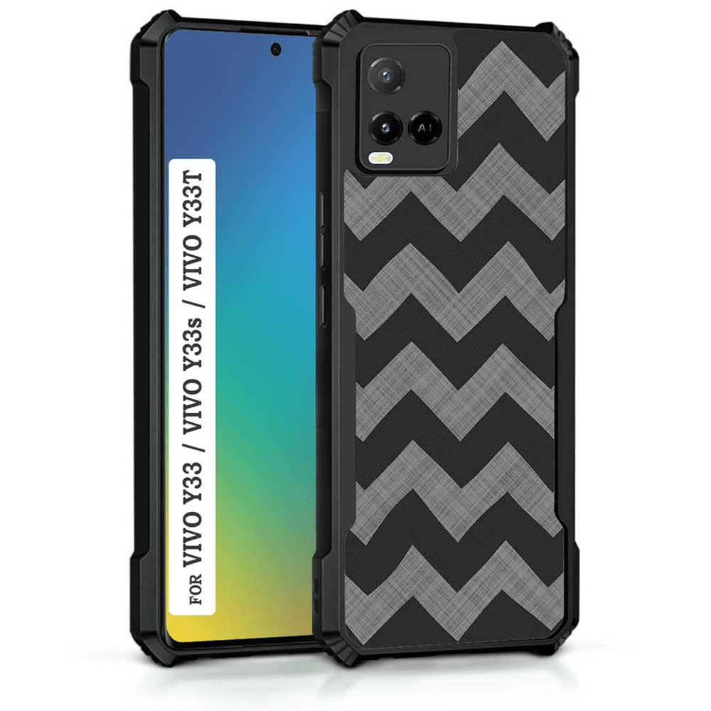 Coberta Back Cover For Vivo Y33S Back Cover Case - Grey black zig zag pattern PT99 D11862