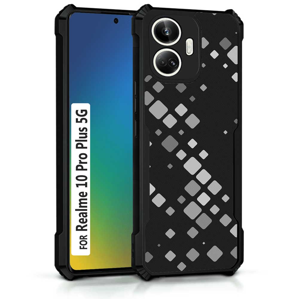 Coberta Back Cover For Realme 10 Pro Plus 5G Back Cover Case - Black and Grey 3D pattern PT99 D11931