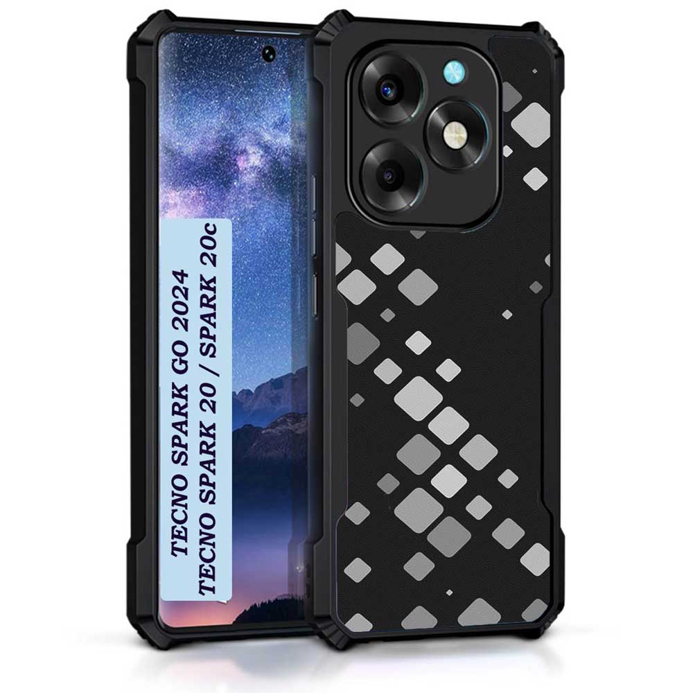 Coberta Back Cover For Tecno Spark Go 2024 Back Cover Case - Black and Grey 3D pattern PT99 D11931