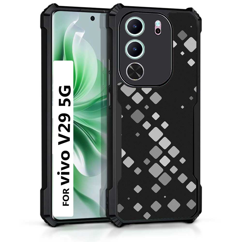 Coberta Back Cover For Vivo V29 5G Back Cover Case - Black and Grey 3D pattern PT99 D11931