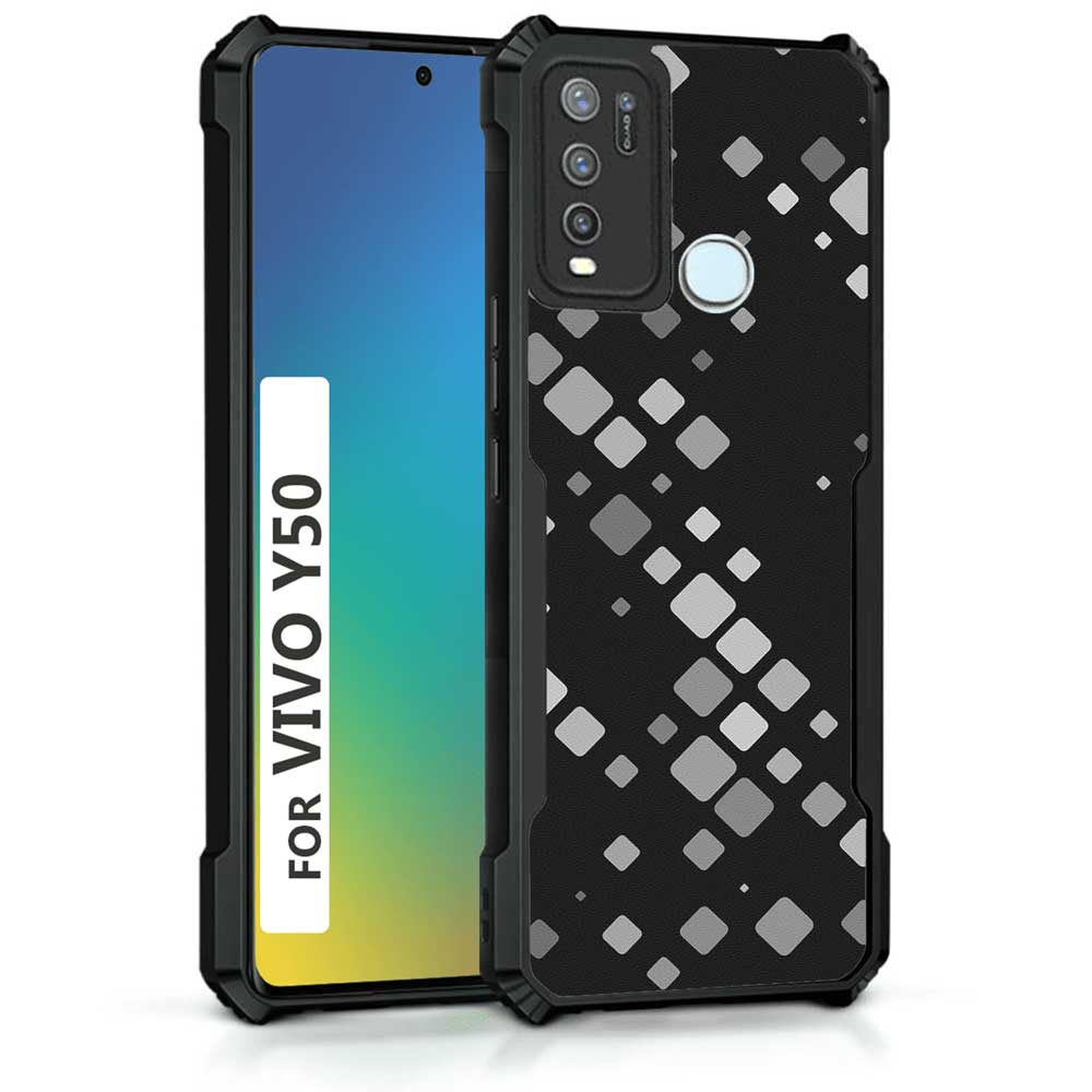 Coberta Back Cover For Vivo Y50 Back Cover Case - Black and Grey 3D pattern PT99 D11931