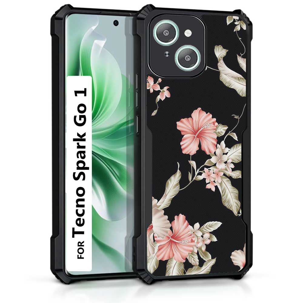 Coberta Back Cover For Tecno Spark Go 1 Back Cover Case - Pinkish red floral PT99 D12221