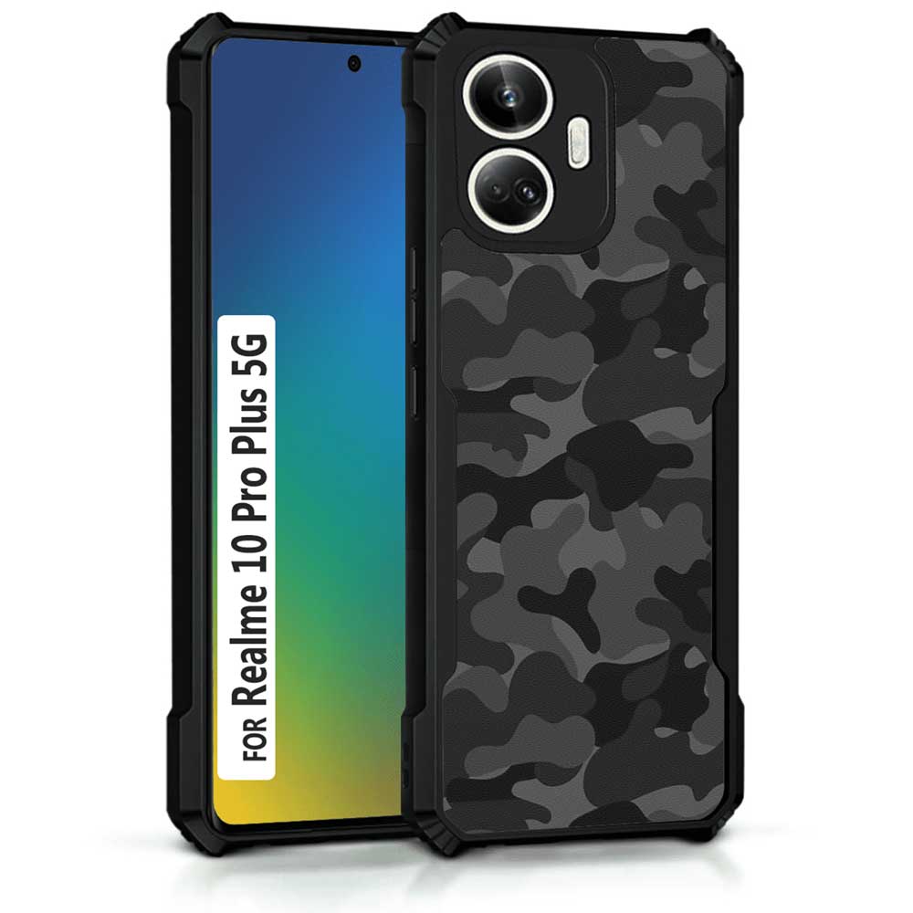 Coberta Back Cover For Realme 10 Pro Plus 5G Back Cover Case - Black Camoflague Camo PT99 D12246
