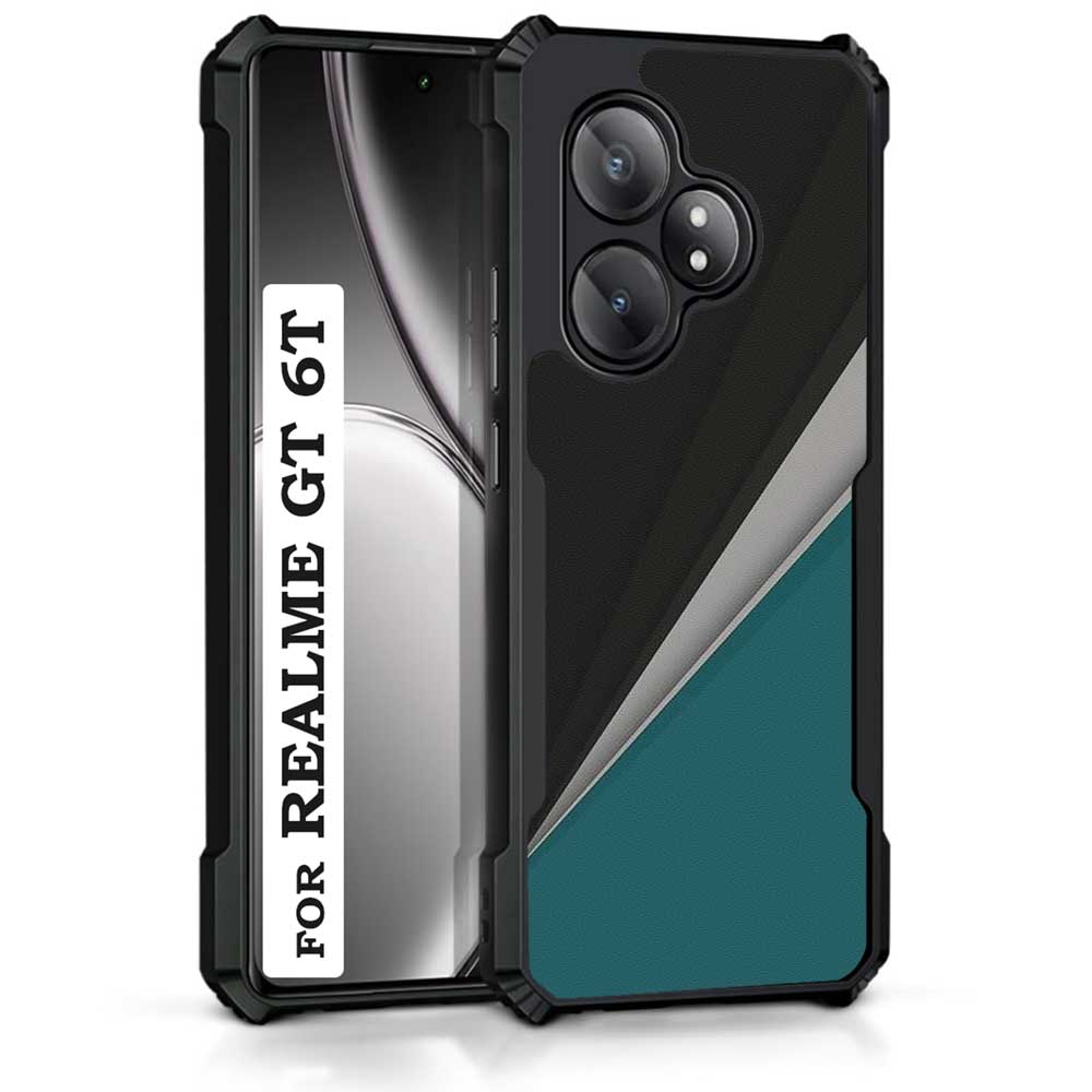 Coberta Back Cover For Realme GT 6T Back Cover Case - Black grey green abstract pattern PT99 D12610