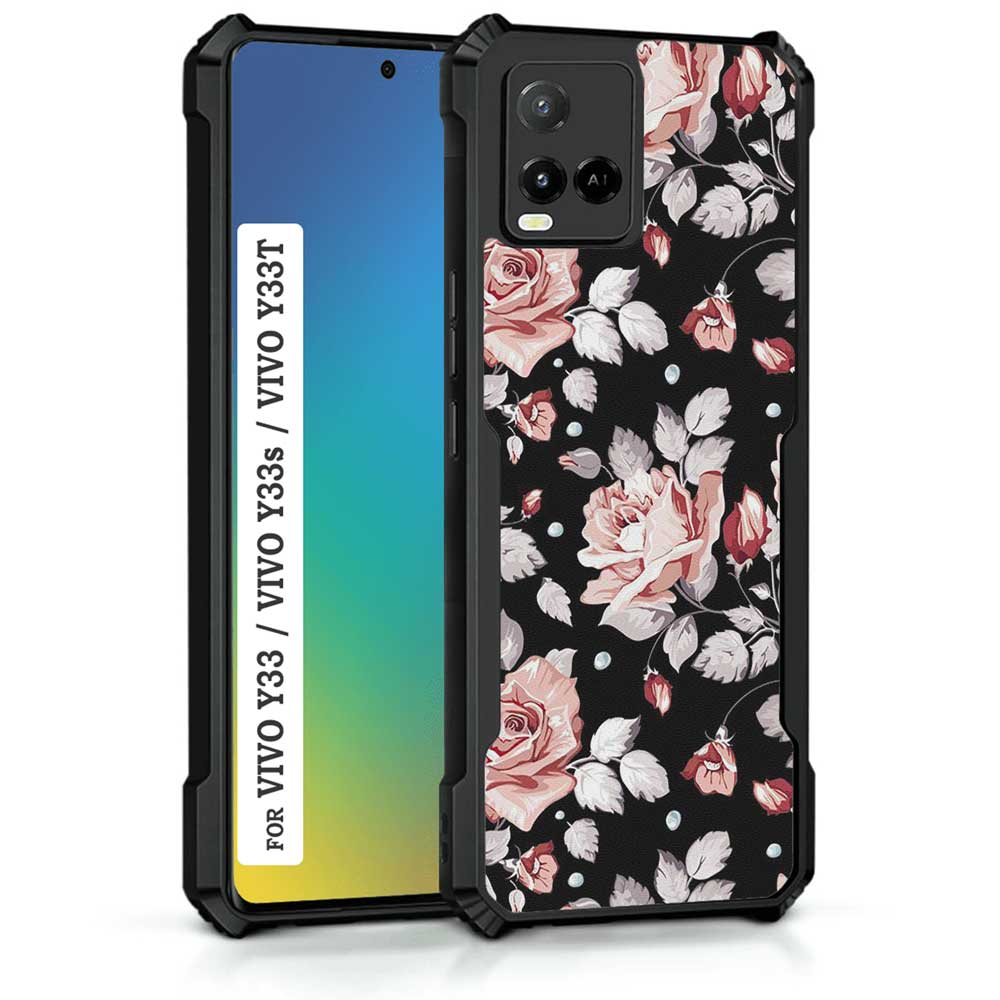 Coberta Back Cover For Vivo Y33S Back Cover Case - Iced Floral Dark PT99 D13077