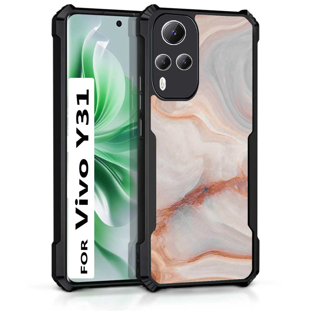 Coberta Back Cover For Vivo Y31 Back Cover Case - Light cream Marble PT99 D13123