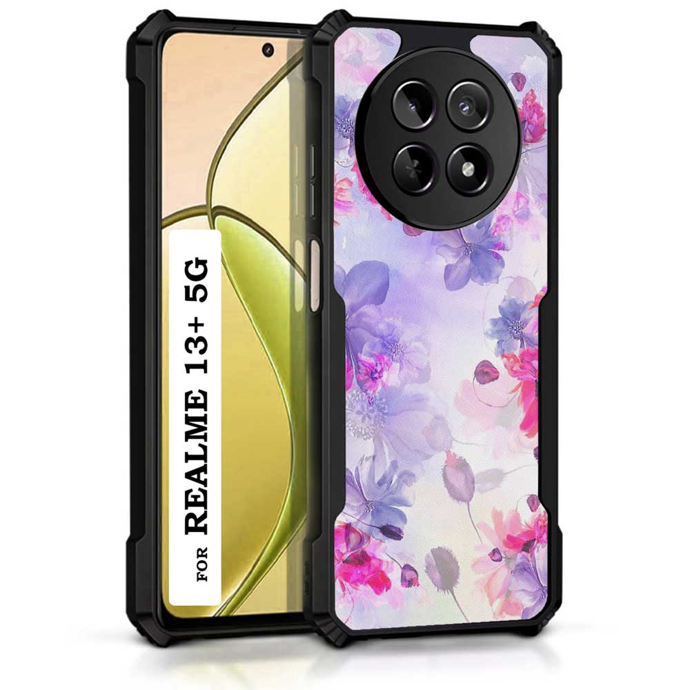 Coberta Back Cover For Realme 13 Plus 5G Back Cover Case - Pink purple floral for Her design PT99 D13617