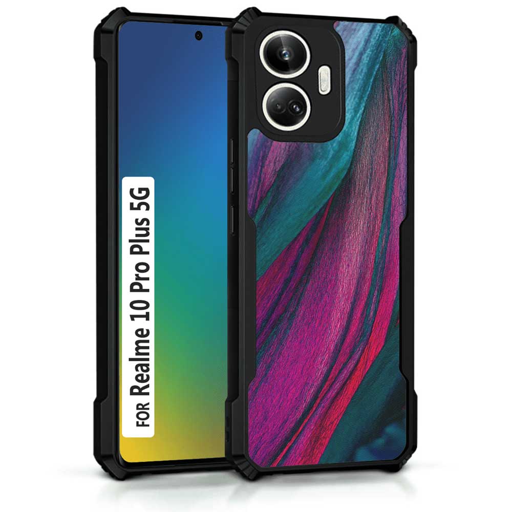Coberta Back Cover For Realme 10 Pro Plus 5G Back Cover Case - Pink Cyan dark Marble design PT99 D13619