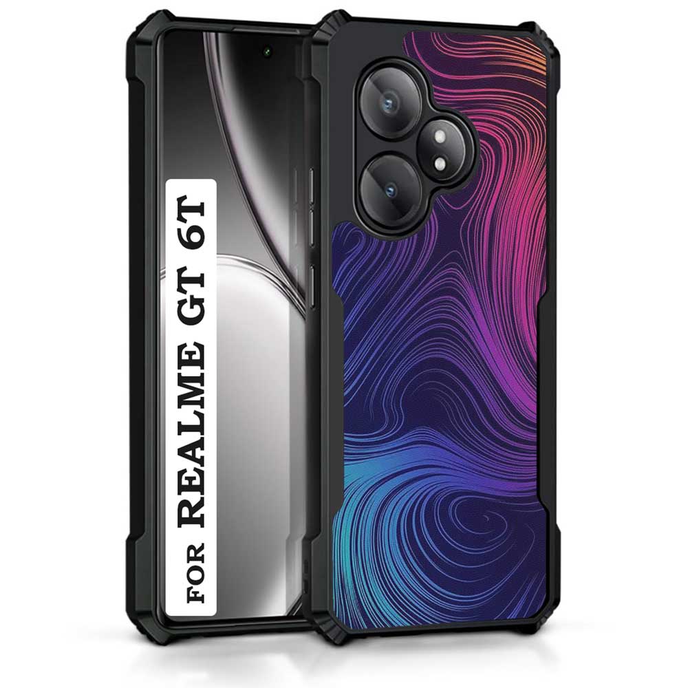 Coberta Back Cover For Realme GT 6T Back Cover Case - Dark colors wavy lines PT99 D13669