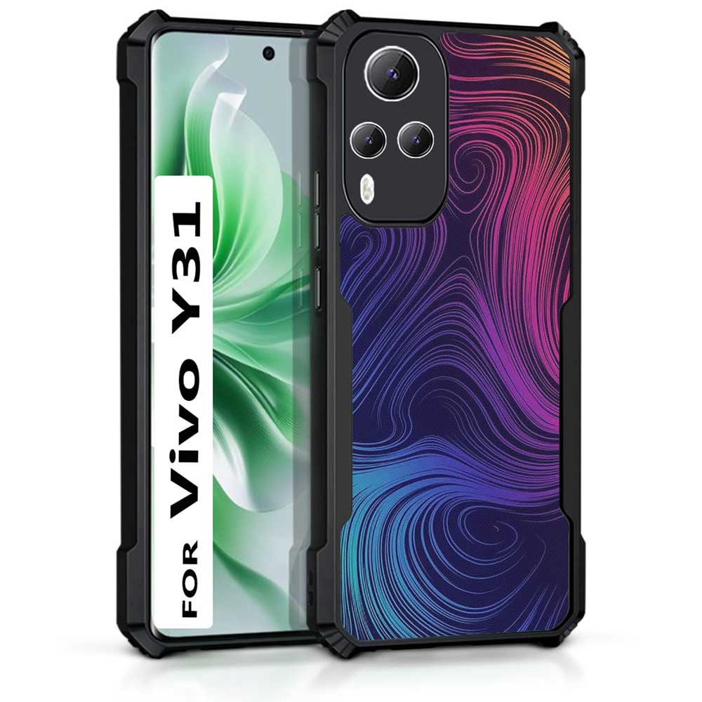 Coberta Back Cover For Vivo Y31 Back Cover Case - Dark colors wavy lines PT99 D13669