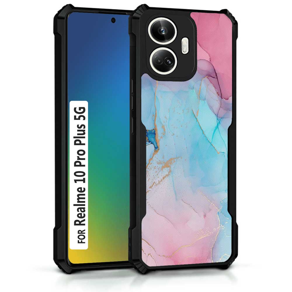 Coberta Back Cover For Realme 10 Pro Plus 5G Back Cover Case - Pink and Blue Marble PT99 D13670