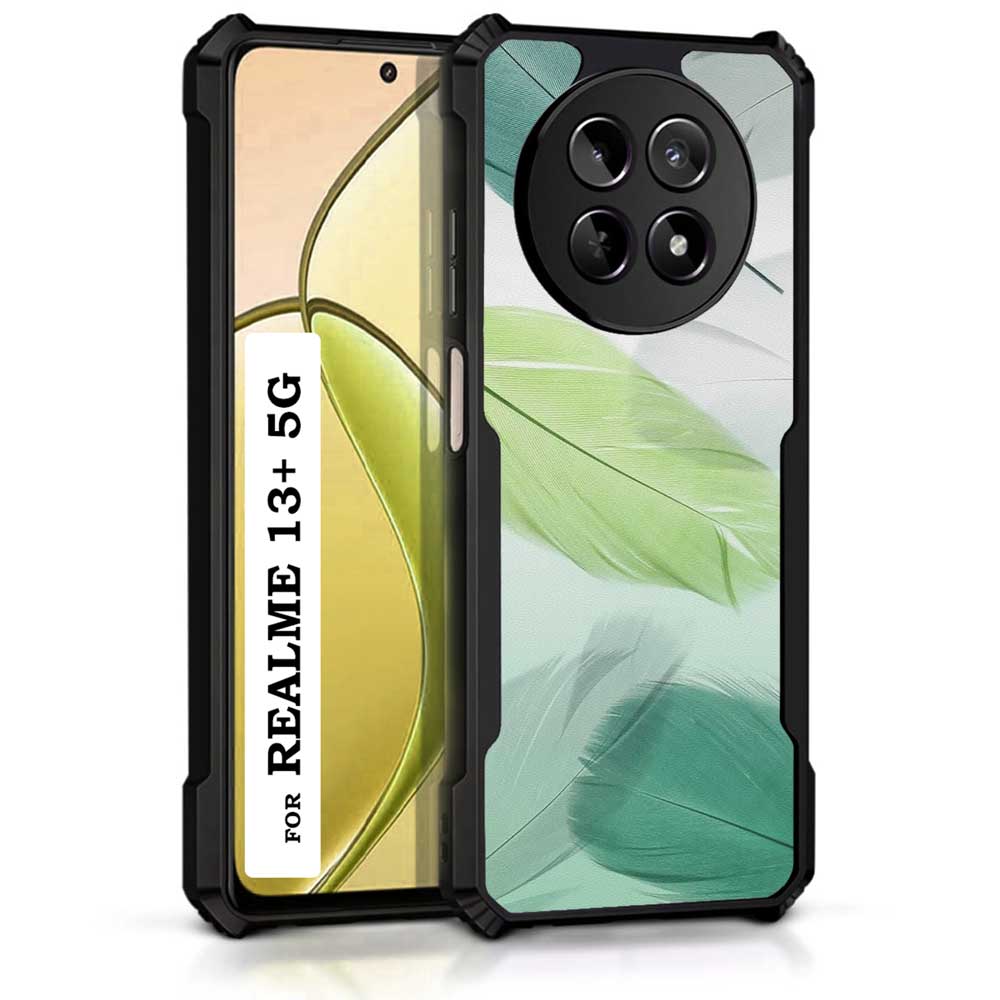 Coberta Back Cover For Realme 13 Plus 5G Back Cover Case - Feathers green shades PT99 D13682