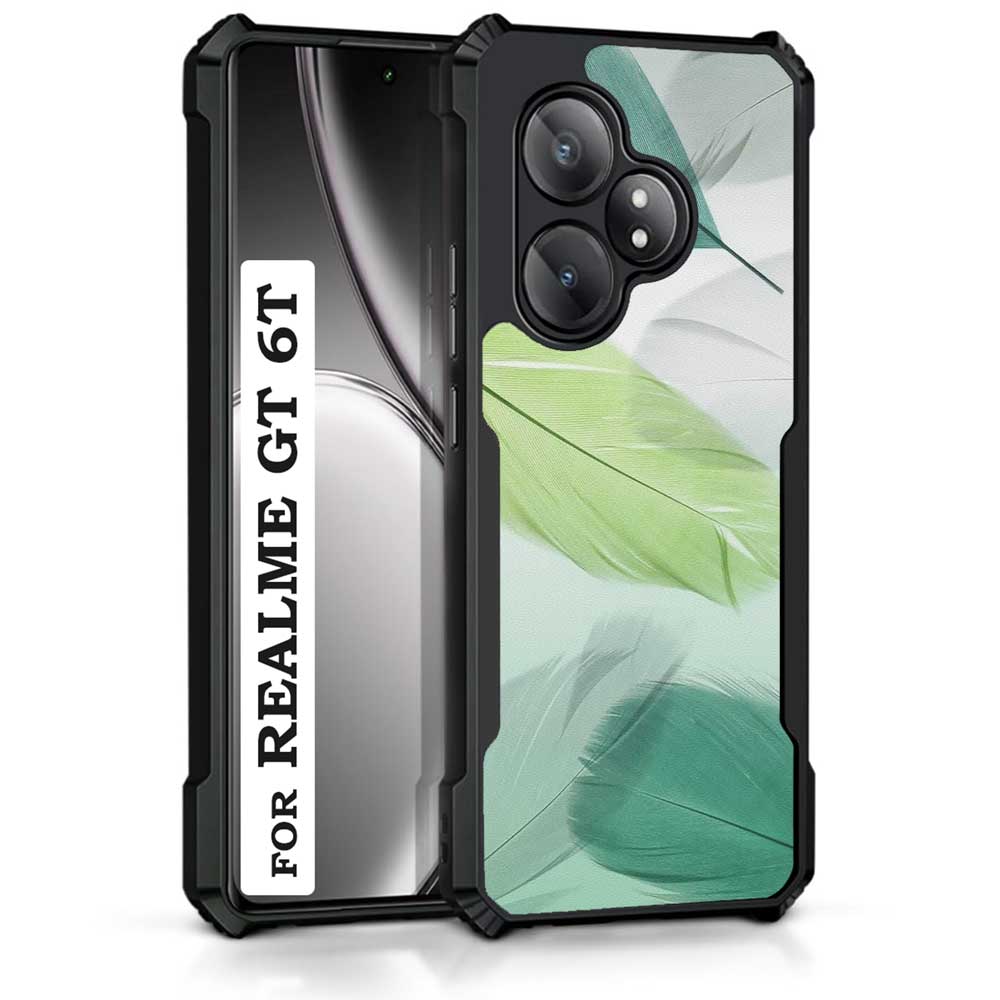 Coberta Back Cover For Realme GT 6T Back Cover Case - Feathers green shades PT99 D13682
