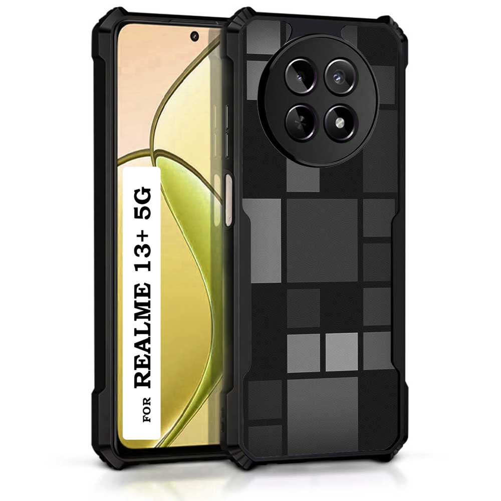 Coberta Back Cover For Realme 13 Plus 5G Back Cover Case - Small black Checks Design PT99 D13772