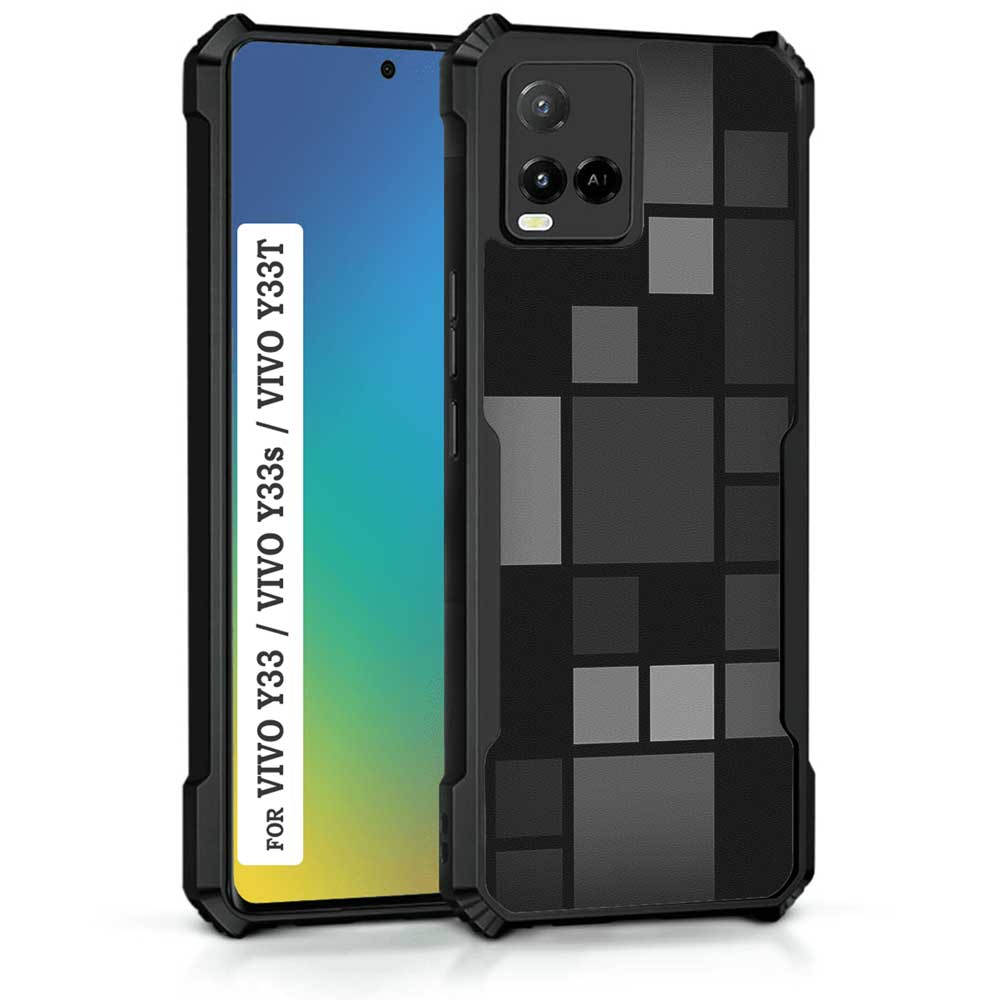 Coberta Back Cover For Vivo Y33S Back Cover Case - Small black Checks Design PT99 D13772