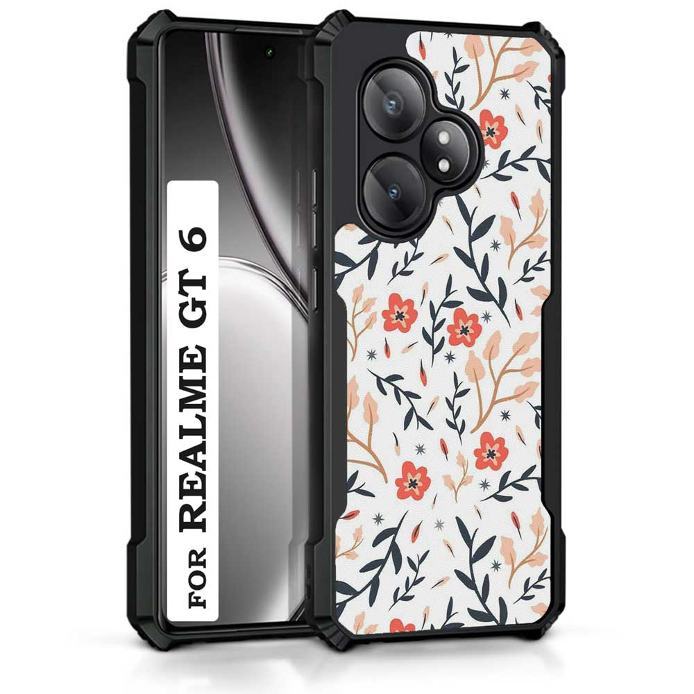 Coberta Back Cover For Realme GT 6 Back Cover Case - White and small floral PT99 D14026