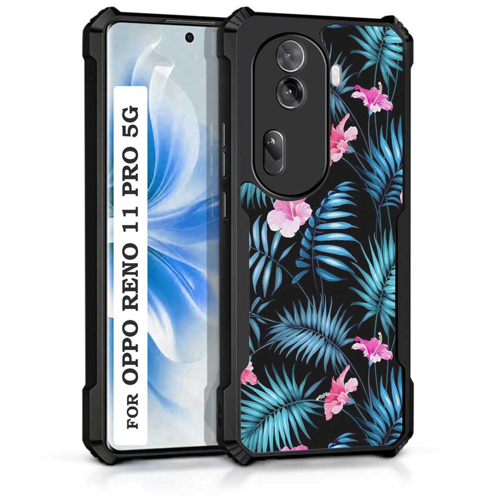 Coberta Back Cover For Oppo Reno 11 Pro 5G Back Cover Case - Blue black pink flower PT99 D14983