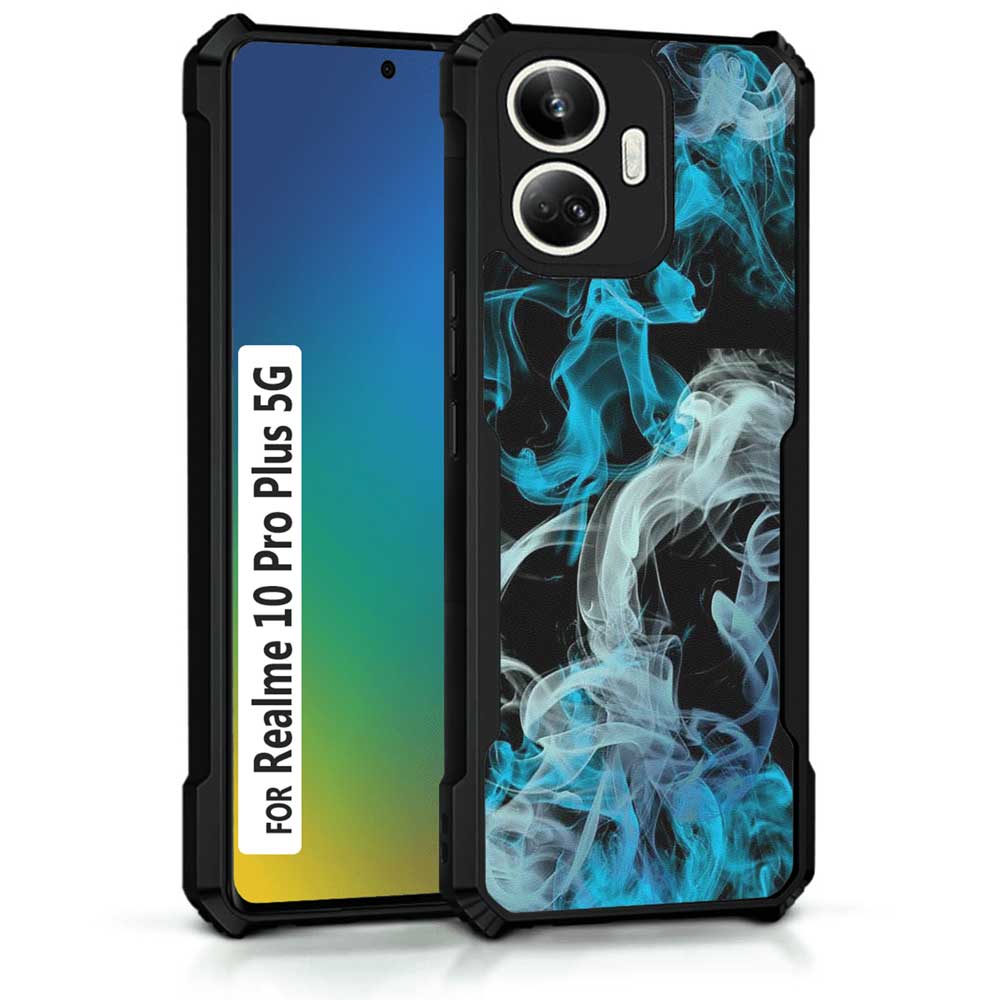 Coberta Back Cover For Realme 10 Pro Plus 5G Back Cover Case - Black grey and blue smoke PT99 D15004