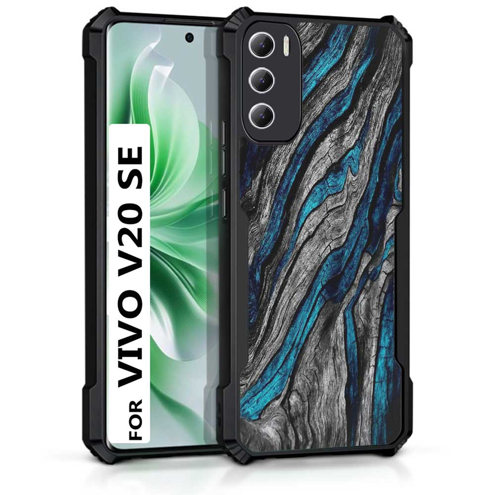 Coberta Back Cover For Vivo V20 SE Back Cover Case - Blue and Grey Broken Mountain waves PT99 D16028