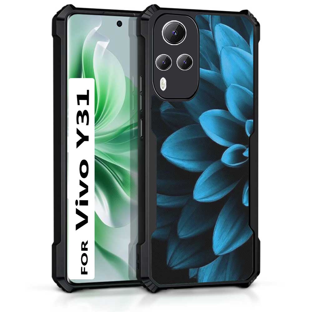 Coberta Back Cover For Vivo Y31 Back Cover Case - Deep Blue Dark black Bright Floral PT99 D16200