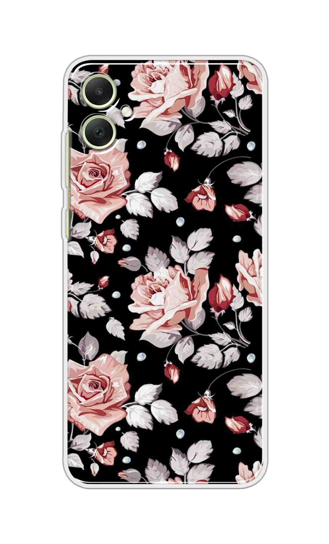 Printed TPU Back Cover For Samsung Galaxy F05 - Iced Floral Black D13077
