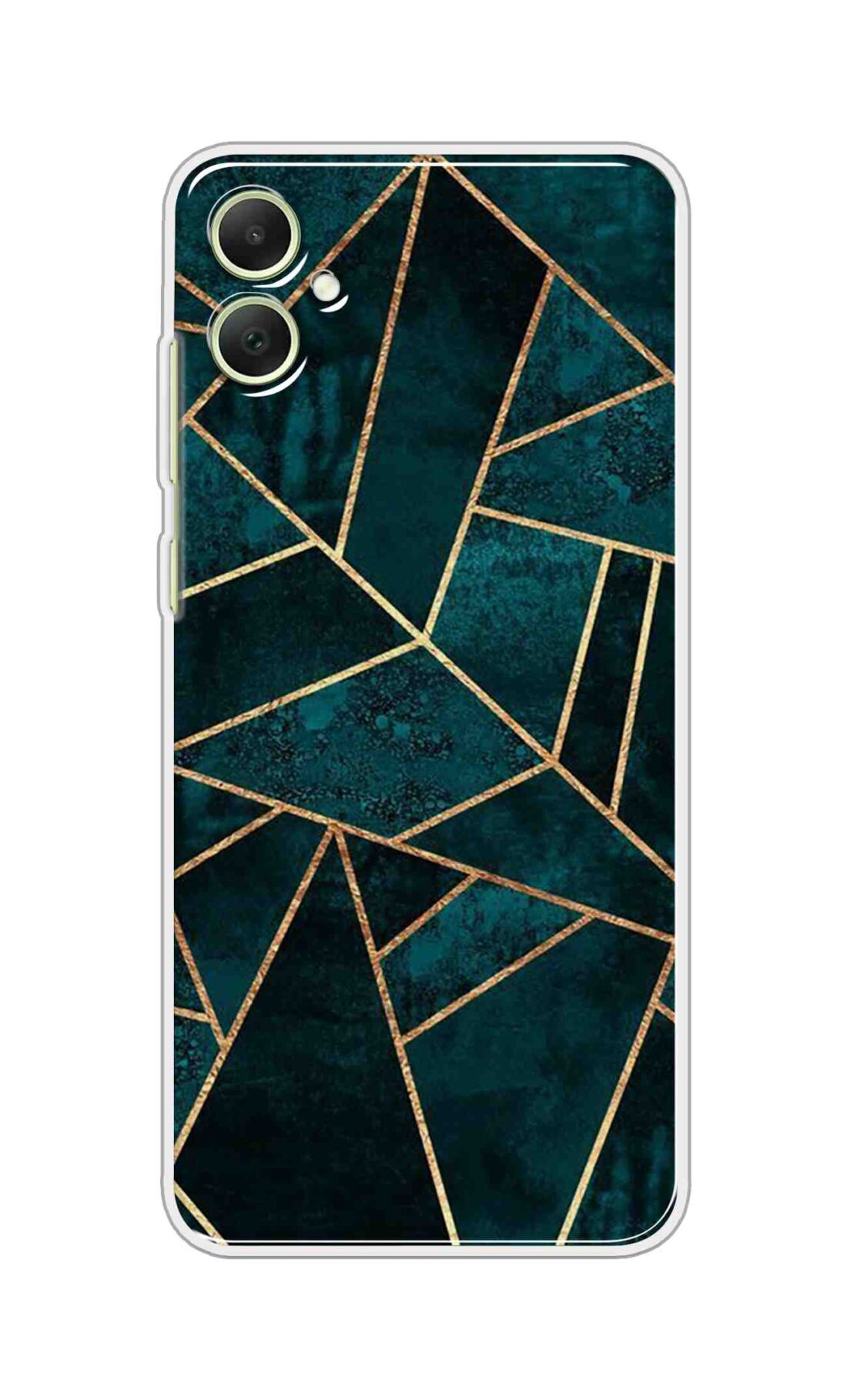 Printed TPU Back Cover For Samsung Galaxy F05 - Dark Green Golden Abstract D14984