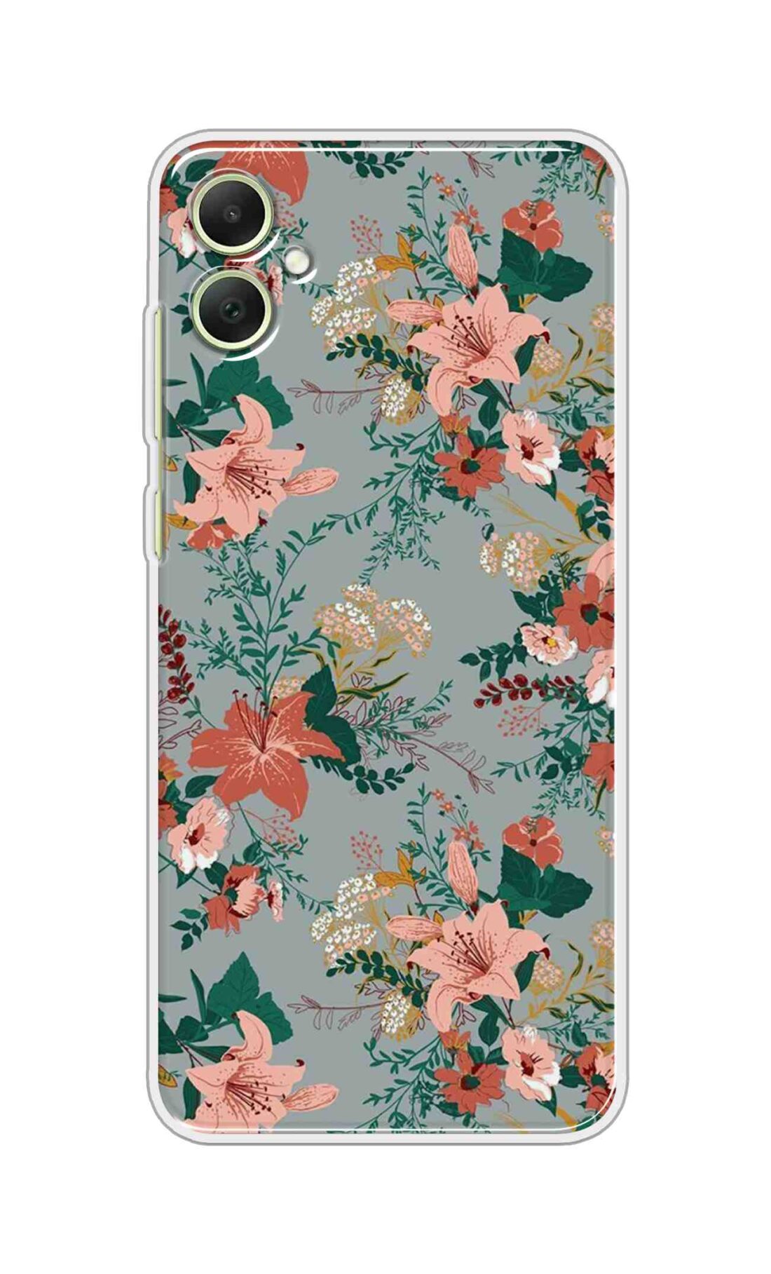 Printed TPU Back Cover For Samsung Galaxy F05 - Bluish Green Floral D15035