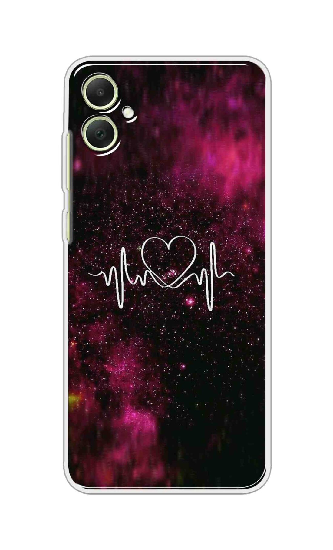 Printed TPU Back Cover For Samsung Galaxy F05 - Heartbeat Symbol Design D16340