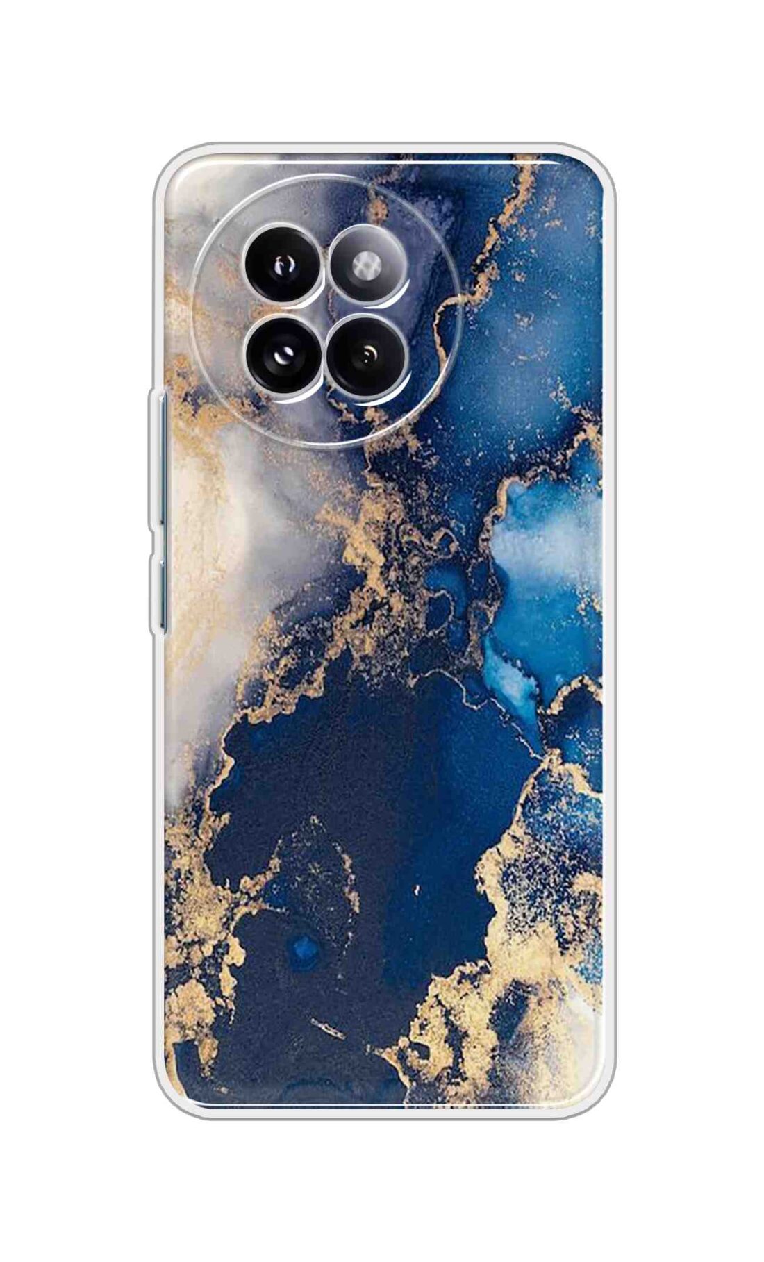 Printed TPU Back Cover For Xiaomi 14 CIVI - Blue White Golden Marble D16177