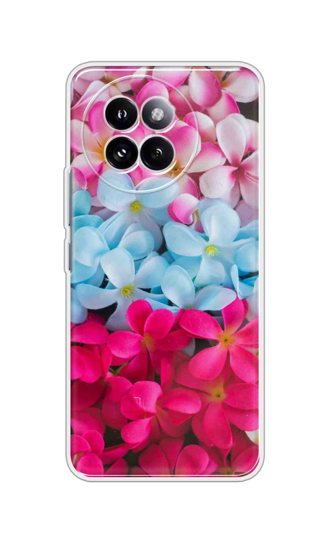 Printed TPU Back Cover For Xiaomi 14 CIVI - Pink Blue Red Flowers D16255
