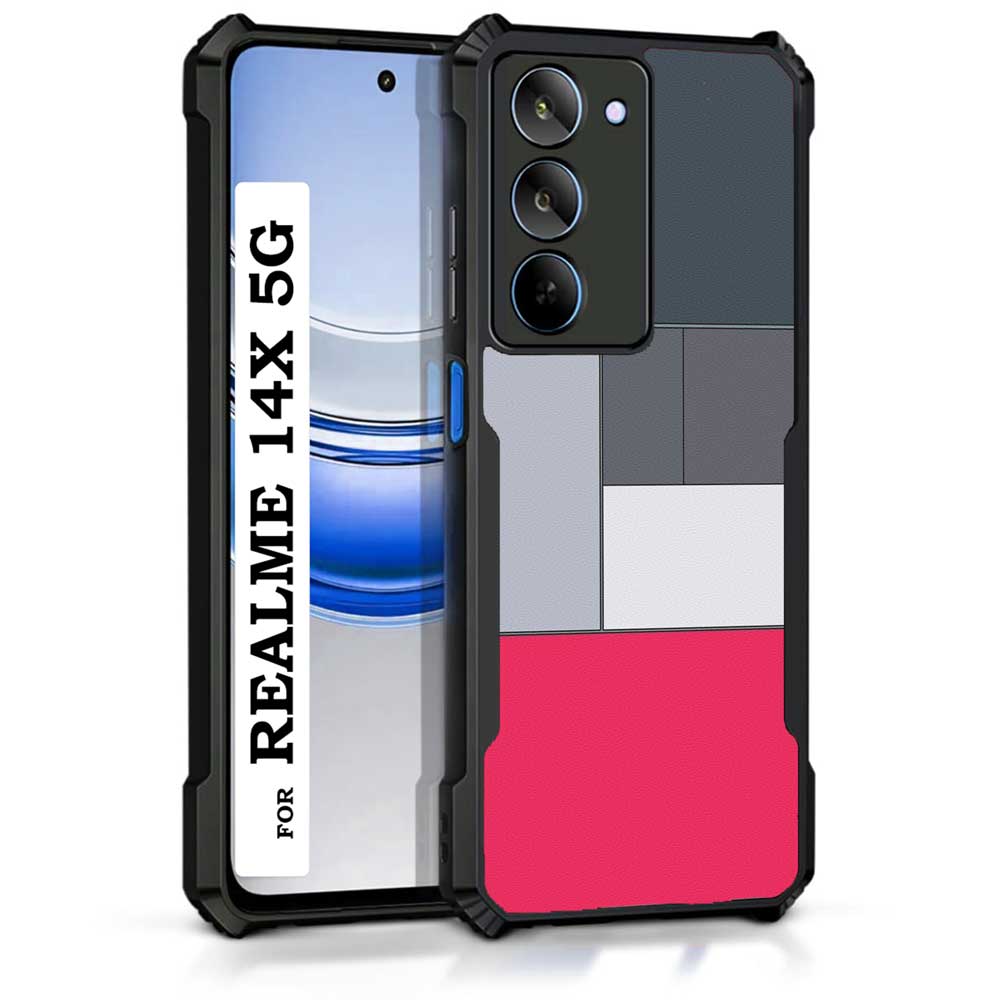 Coberta Back Cover For Realme 14x 5G Back Cover Case - 3D Boxes pink grey white PT99 D11200