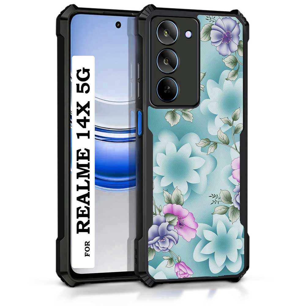 Coberta Back Cover For Realme 14x 5G Back Cover Case - Beautiful Blue Floral PT99 D11555