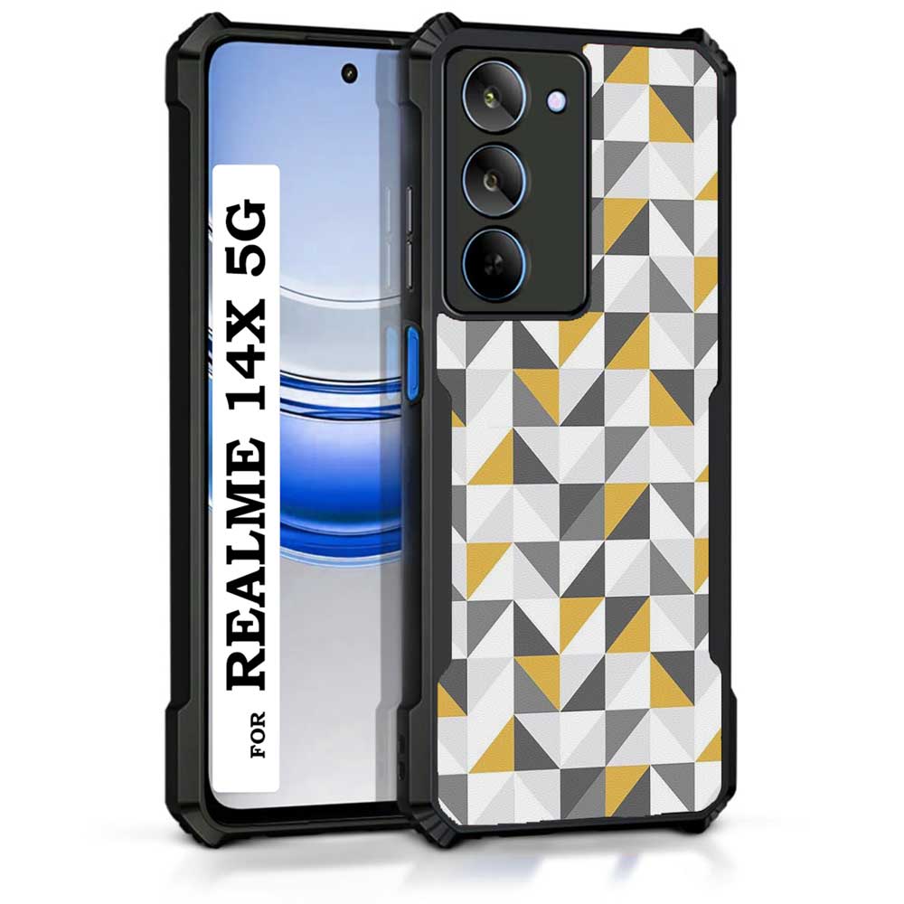 Coberta Back Cover For Realme 14x 5G Back Cover Case - 3D yellow grey blue pattern PT99 D11809