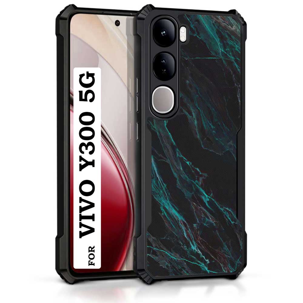 Coberta Back Cover For Vivo Y300 5G Back Cover Case - Black and Deep Green Marble PT99 D13689