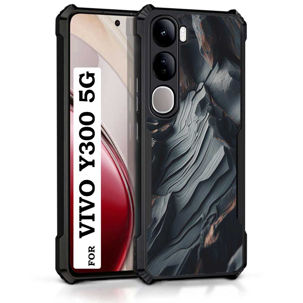 Coberta Back Cover For Vivo Y300 5G Back Cover Case - Black and Grey wavy mountains PT99 D16088