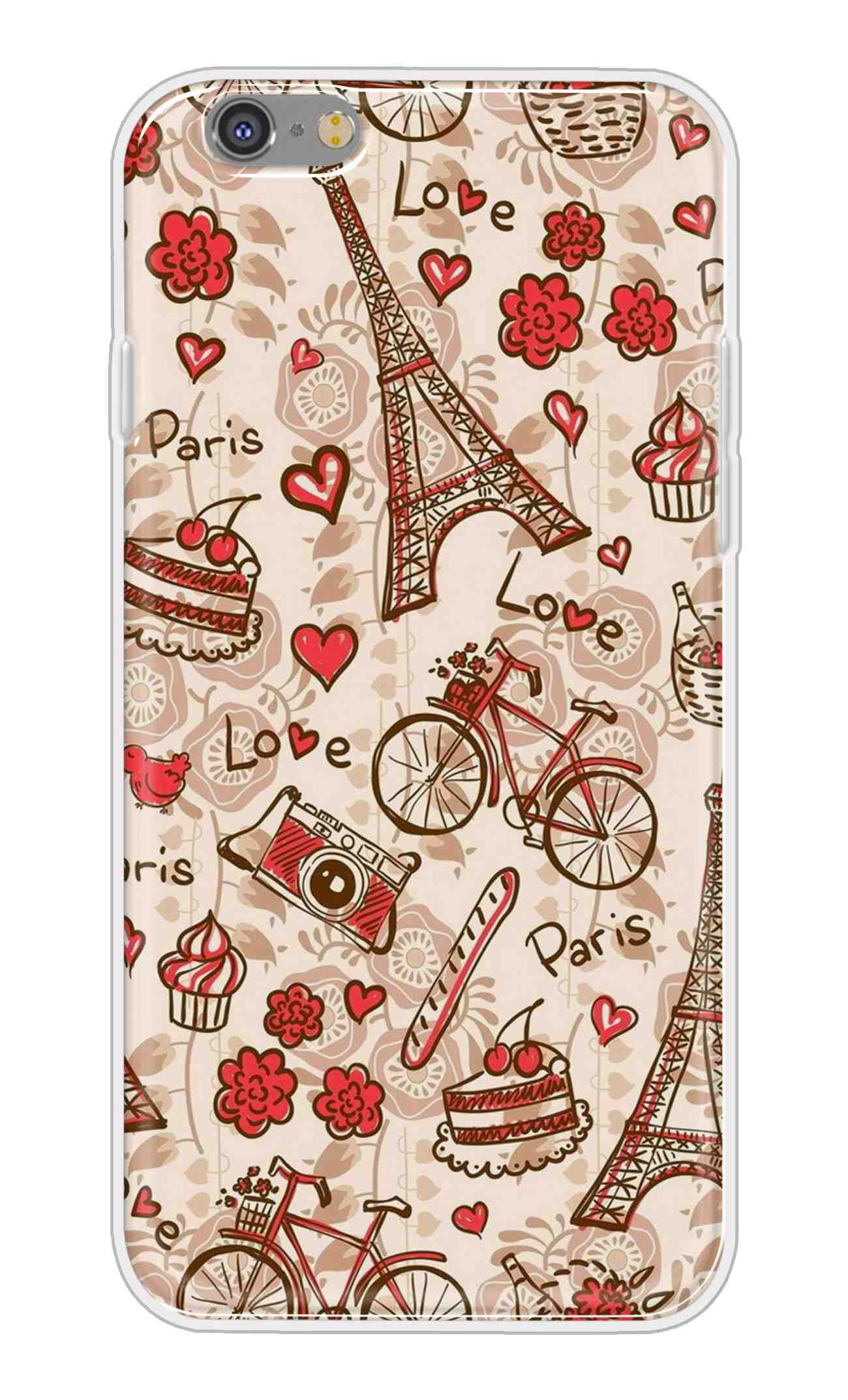 Printed TPU Back Cover For Apple iPhone 6s - Multicolor Love Travel Designer D11626