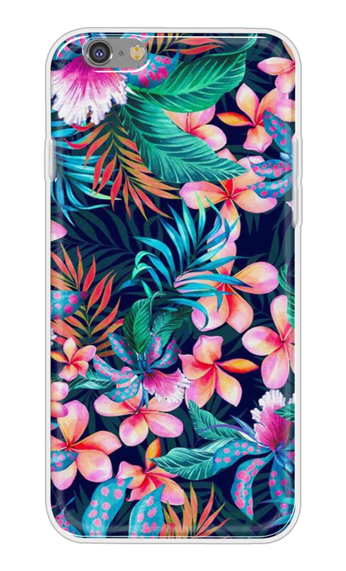 Printed TPU Back Cover For Apple iPhone 6s - Colourful Flowers D12139