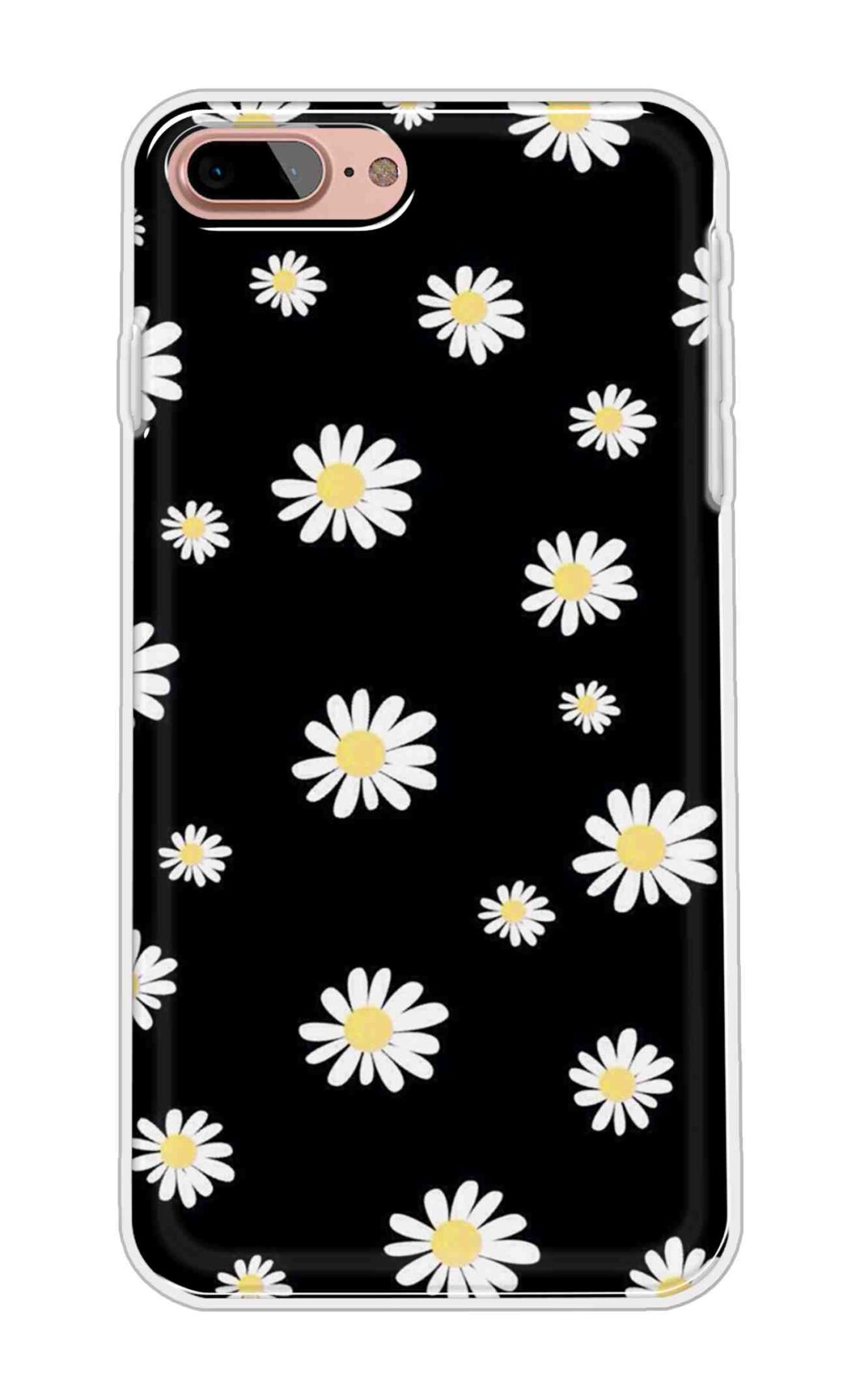 Printed TPU Back Cover For Apple iPhone 7 Plus - White Flowers Design D11094