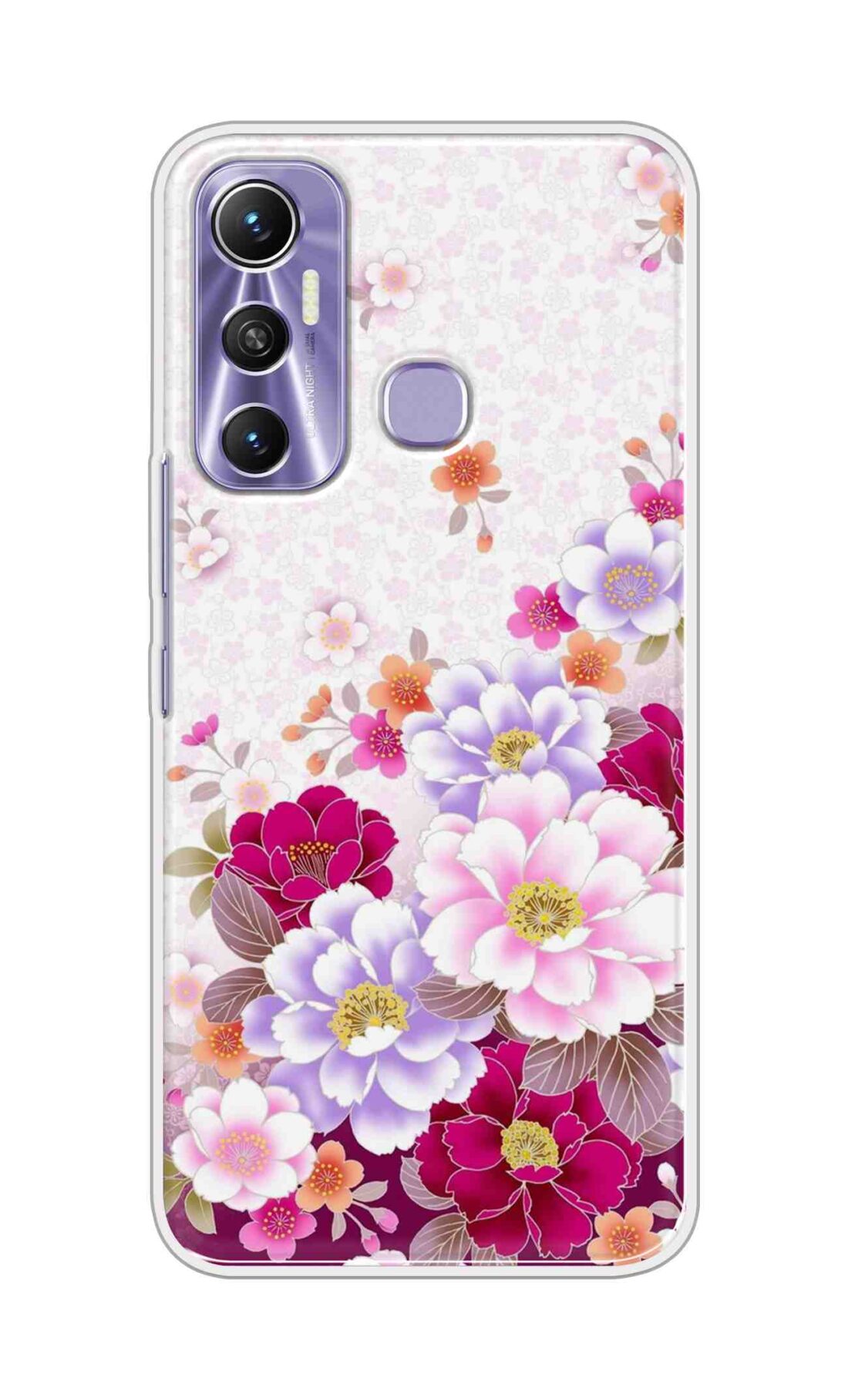 Printed TPU Back Cover For Infinix Hot 11 - Multi Flowers Design D11548