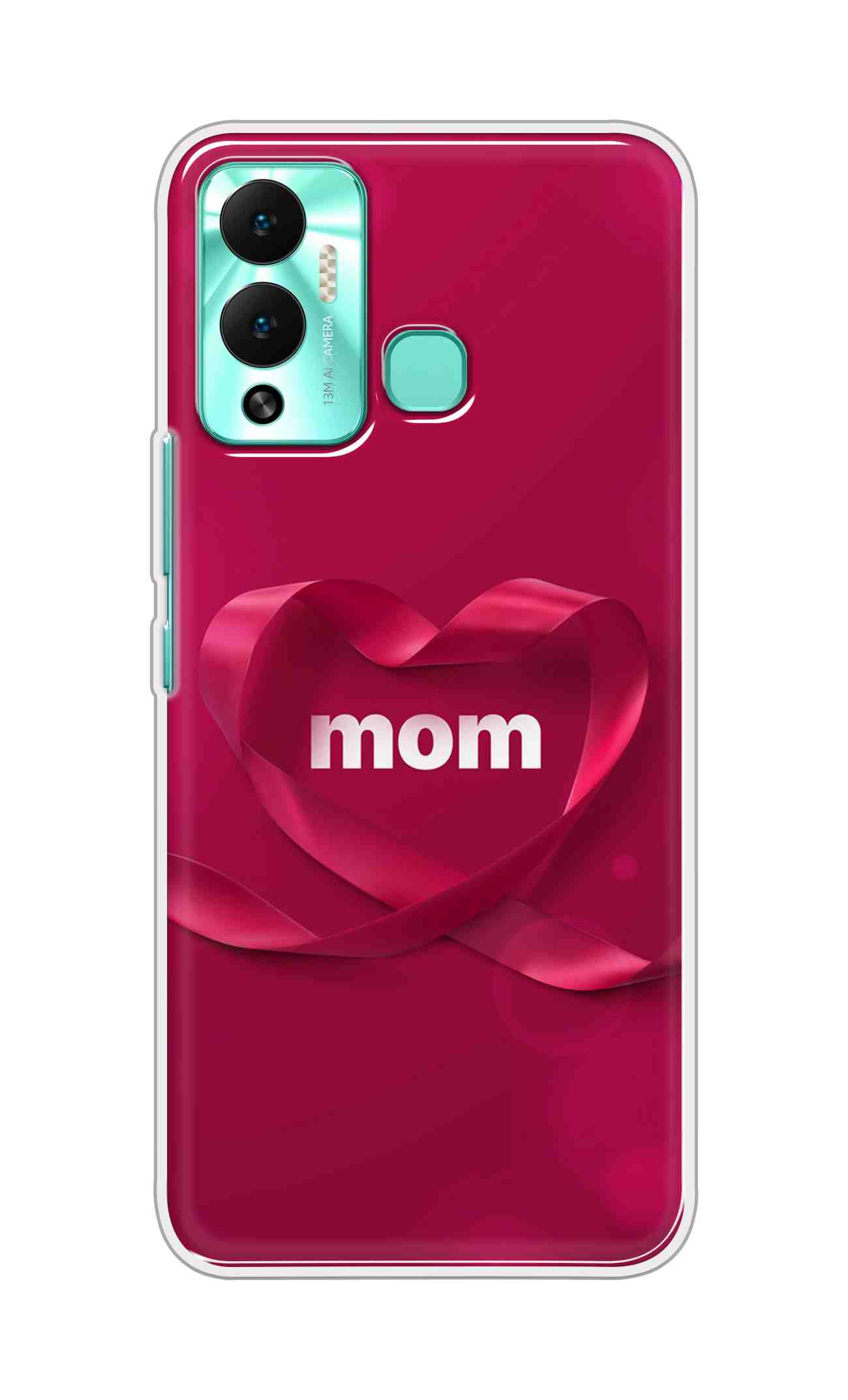 Printed TPU Back Cover For Infinix Hot 12 Play - Red Heart Mom D11317