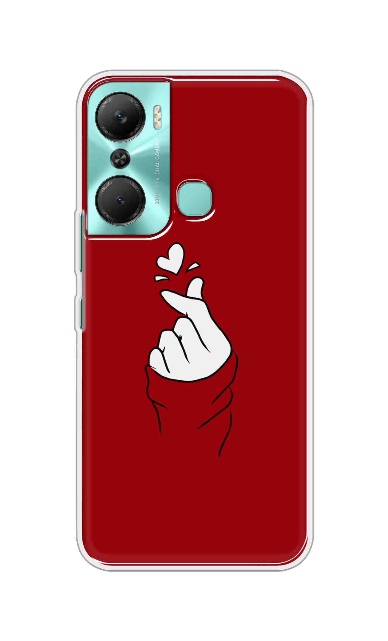 Printed TPU Back Cover For Infinix Hot 12 Pro - Red Korean Heart D11419