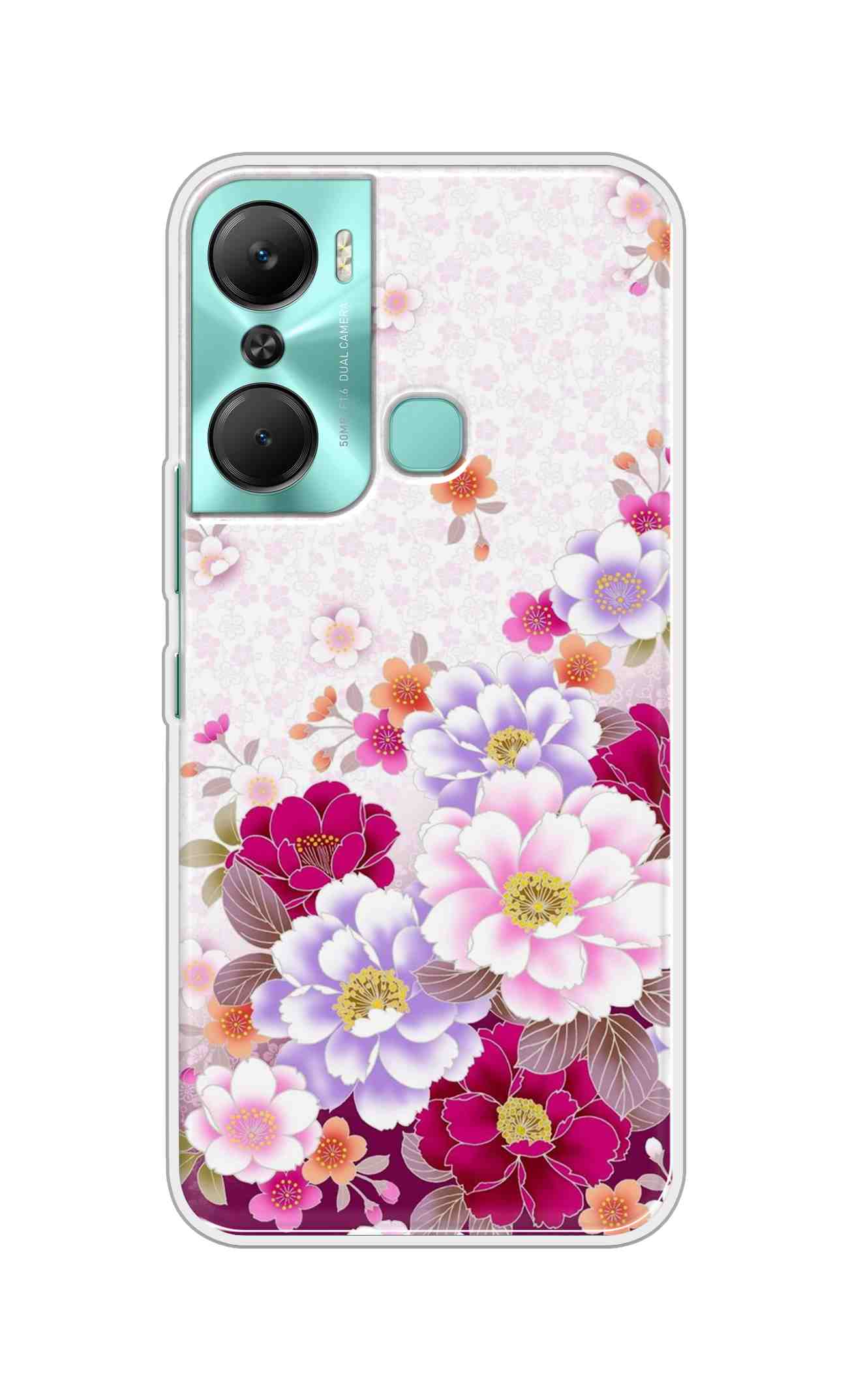 Printed TPU Back Cover For Infinix Hot 12 Pro - Multi Flowers Design D11548